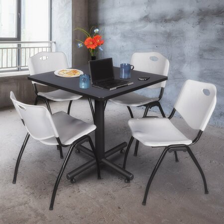 Kobe Square Breakroom Table, 36" W, 29" H, Gray TKB3636GY47GY